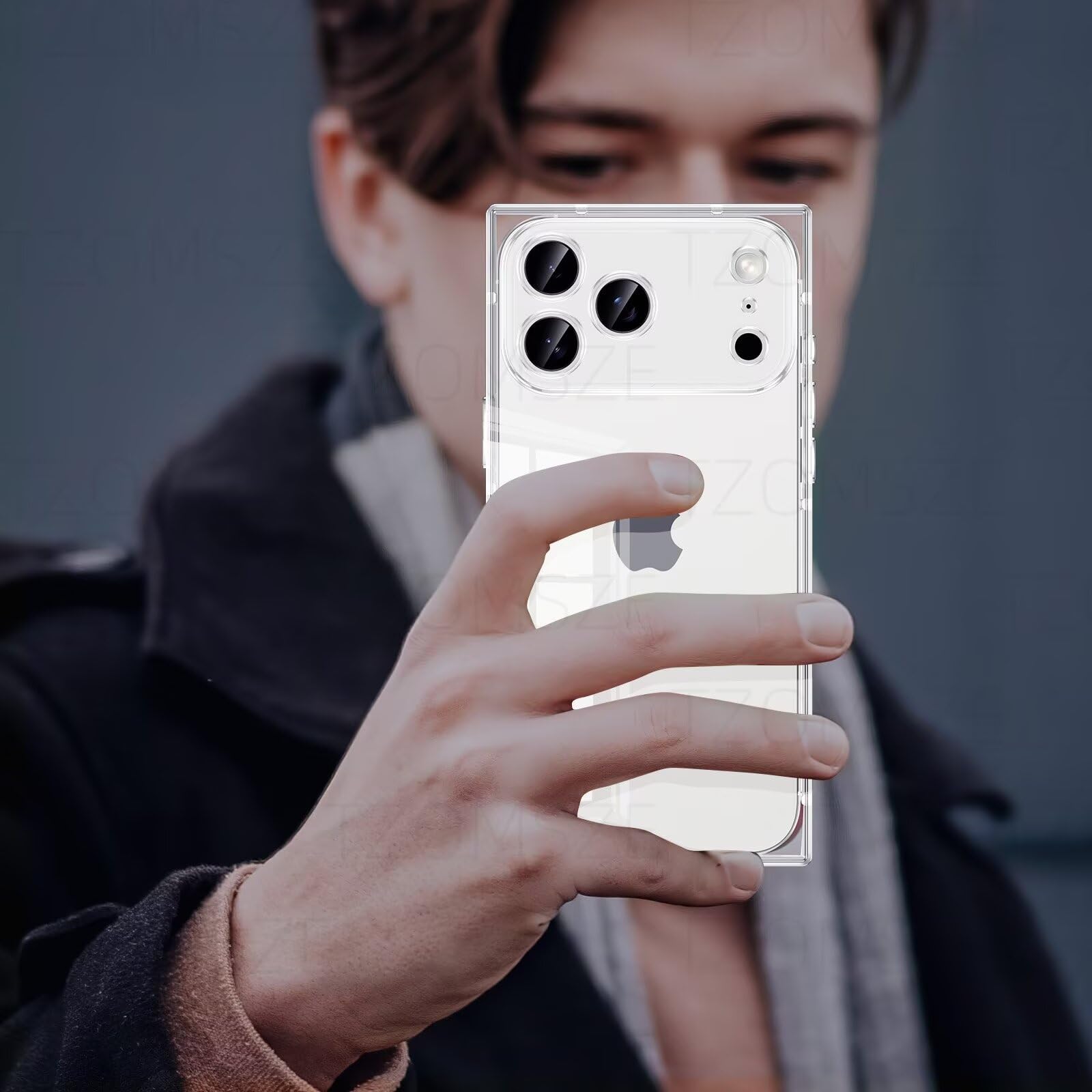 Compatible with iPhone 17 Pro Max Clear Case,Camera Protection,Reinforced C