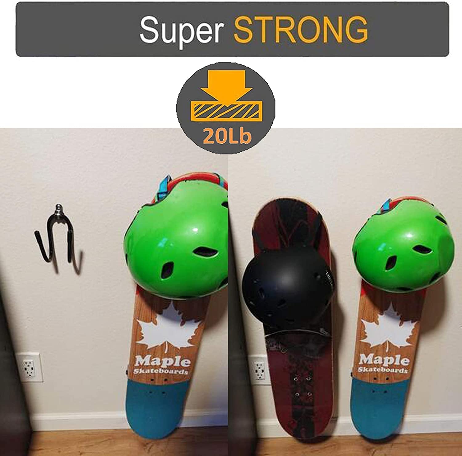Skateboard Wall Hanger Wall Storage Display Skateboard Wall Rack Wall Mount - St
