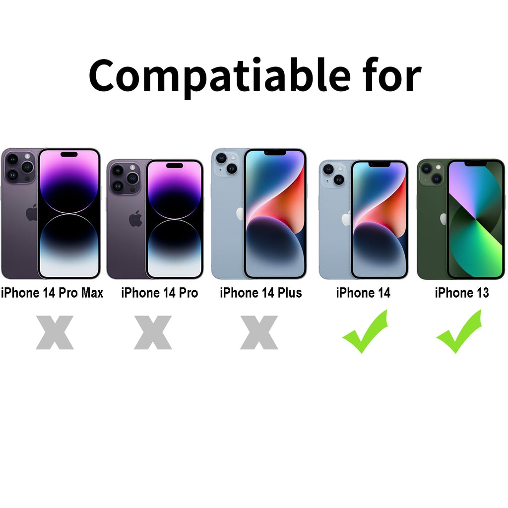 Case Iphone 13 & Iphone 14, Black Case Anti-Fingerprint Protective Bumper Matte
