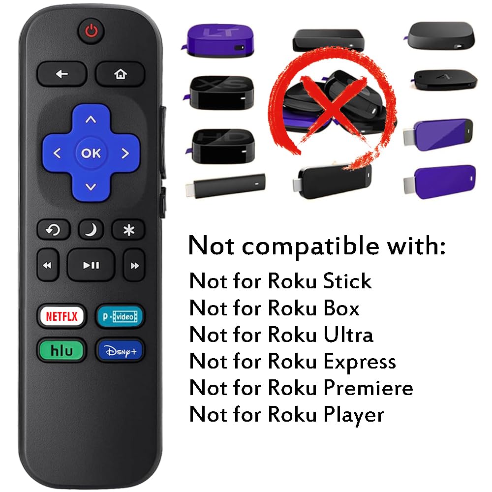 Remote Control Compatible For Roku Tv, Universal Remote Fit For Hisense/Onn/Tcl/
