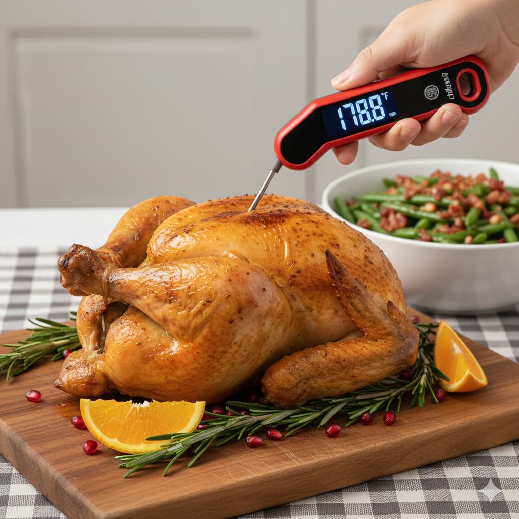 Read Meat Thermometer 0.5s — Auto-Rotate LCD, IP67 Waterproof, ±0.5°F Accuracy f