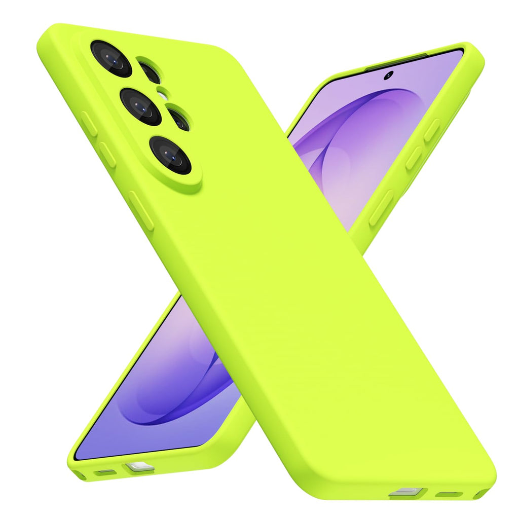 Samsung Galaxy S26 Ultra Phone Case Silicone, Fluorescent Neon Lime Green Bright