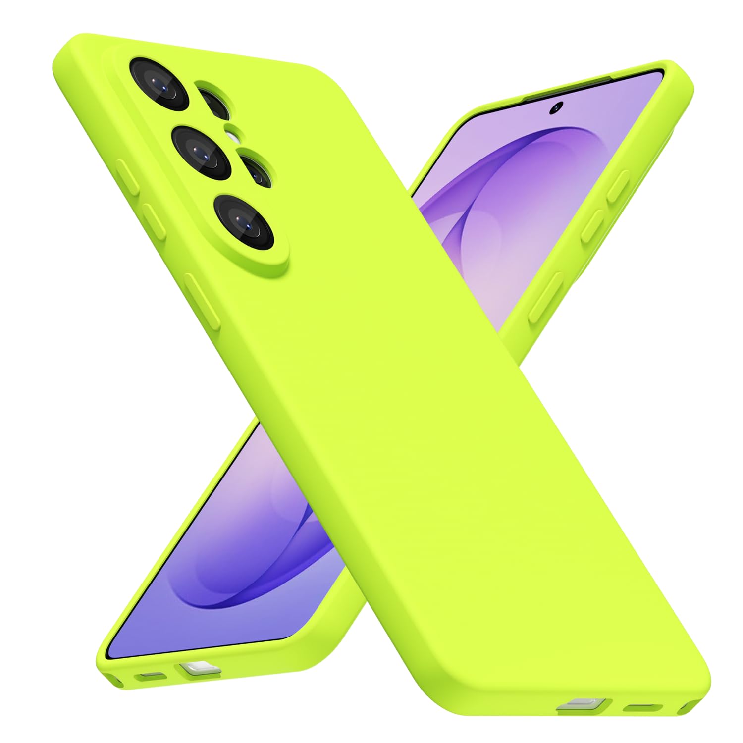 Samsung Galaxy S26 Ultra Phone Case Silicone, Fluorescent Neon Lime Green Bright
