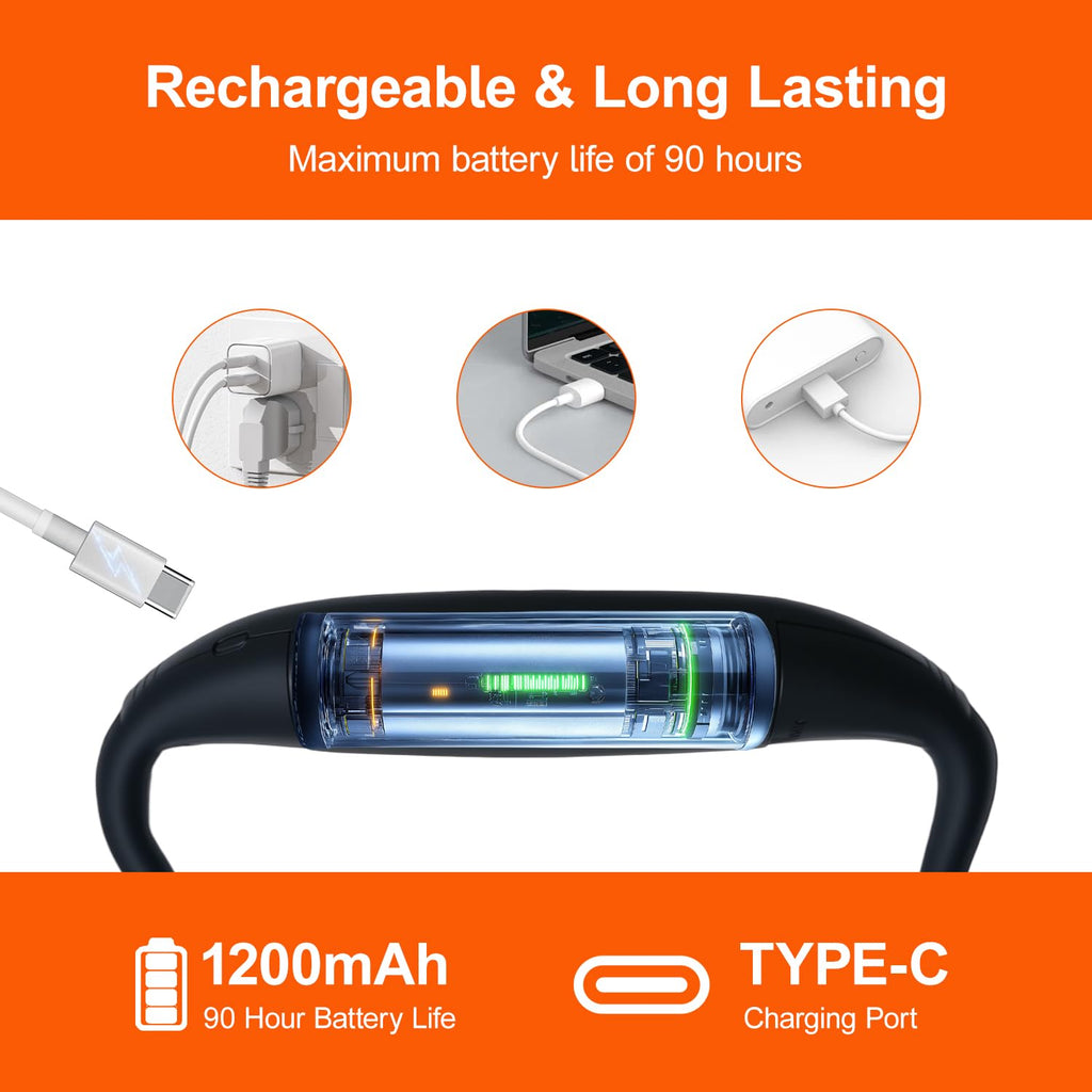 Rechargeable Neck Reading Light， Suitable for Reading Books with 3 Color Tempera