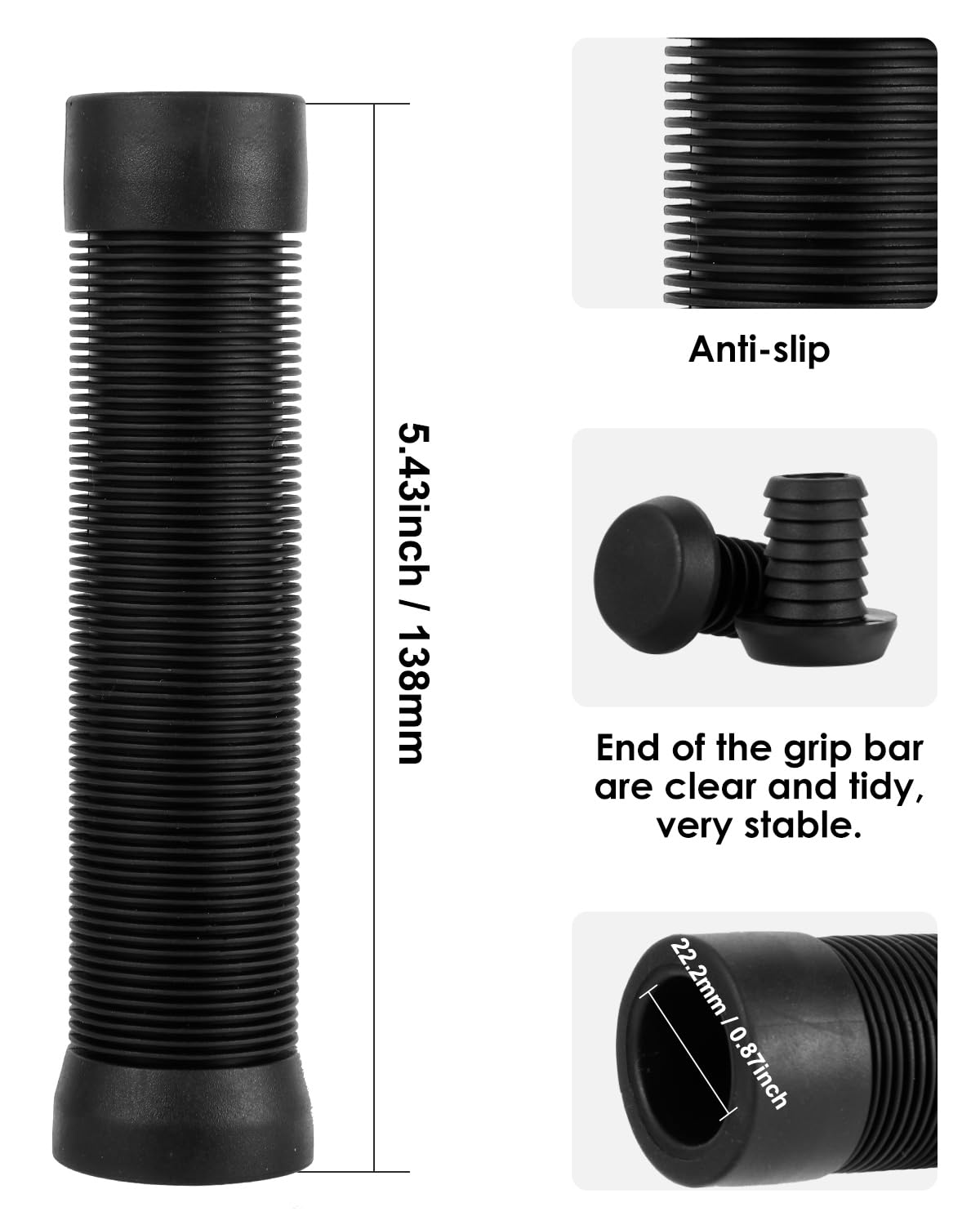 Bar Grips 138mm Soft Longneck Grips for Pro Stunt Scooter Bars and BMX Bikes Bar