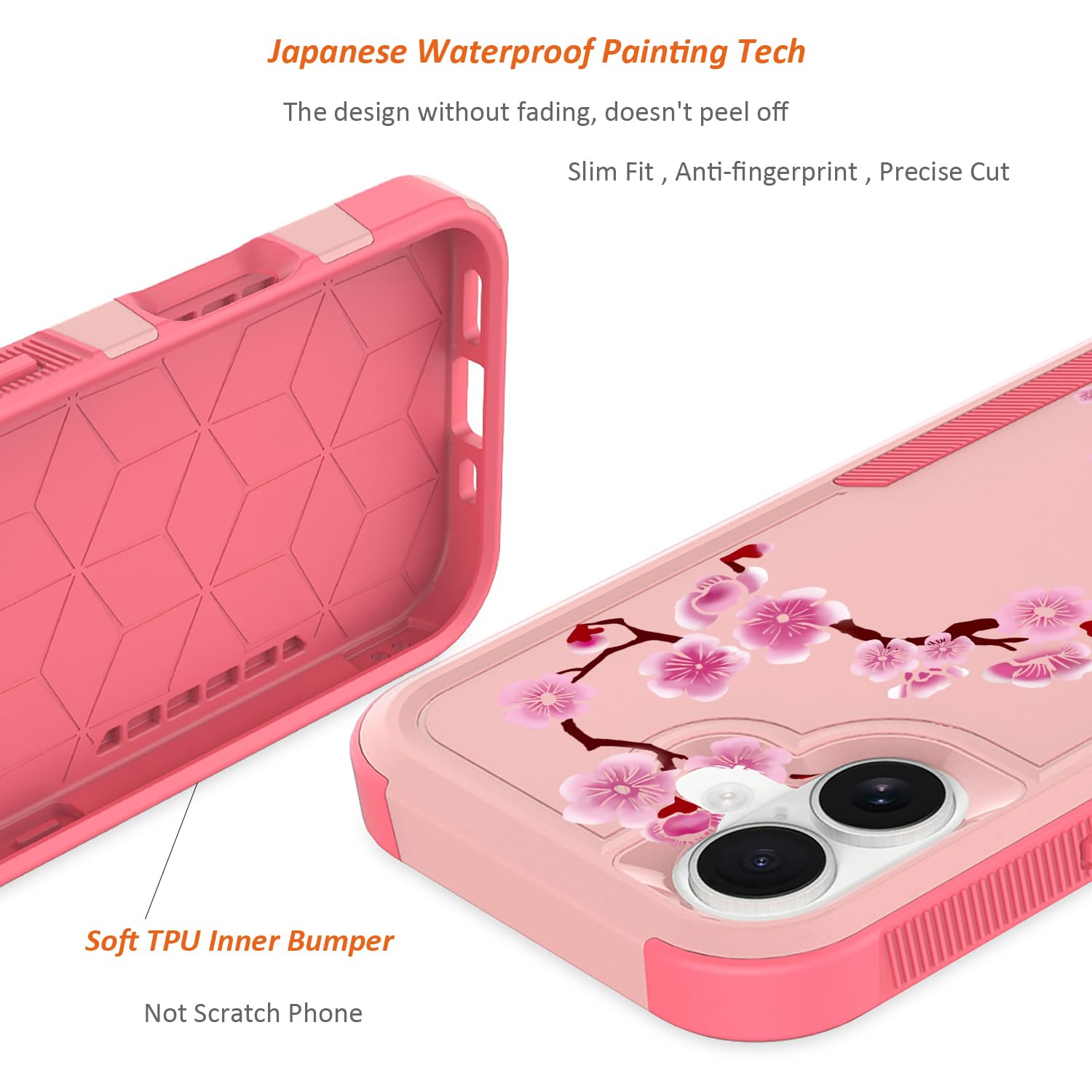 iPhone 17 Case with Screen Protector: Cute Flowers Floral Design for Girls W