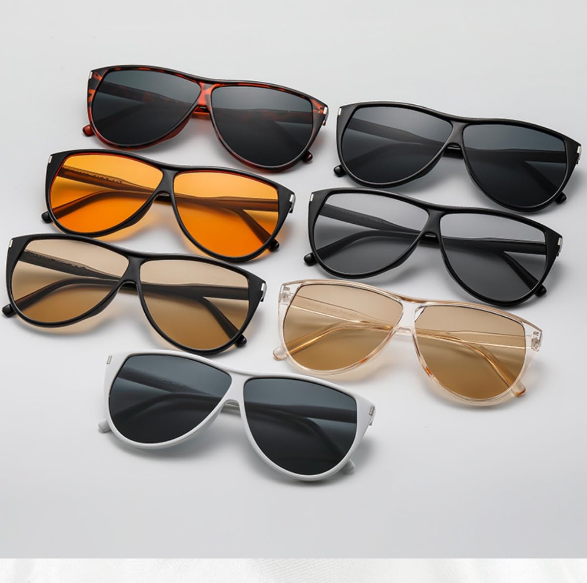 Pieces Oversized Aviator Sunglasses for Women Men Retro 70s Square Sun Glasses