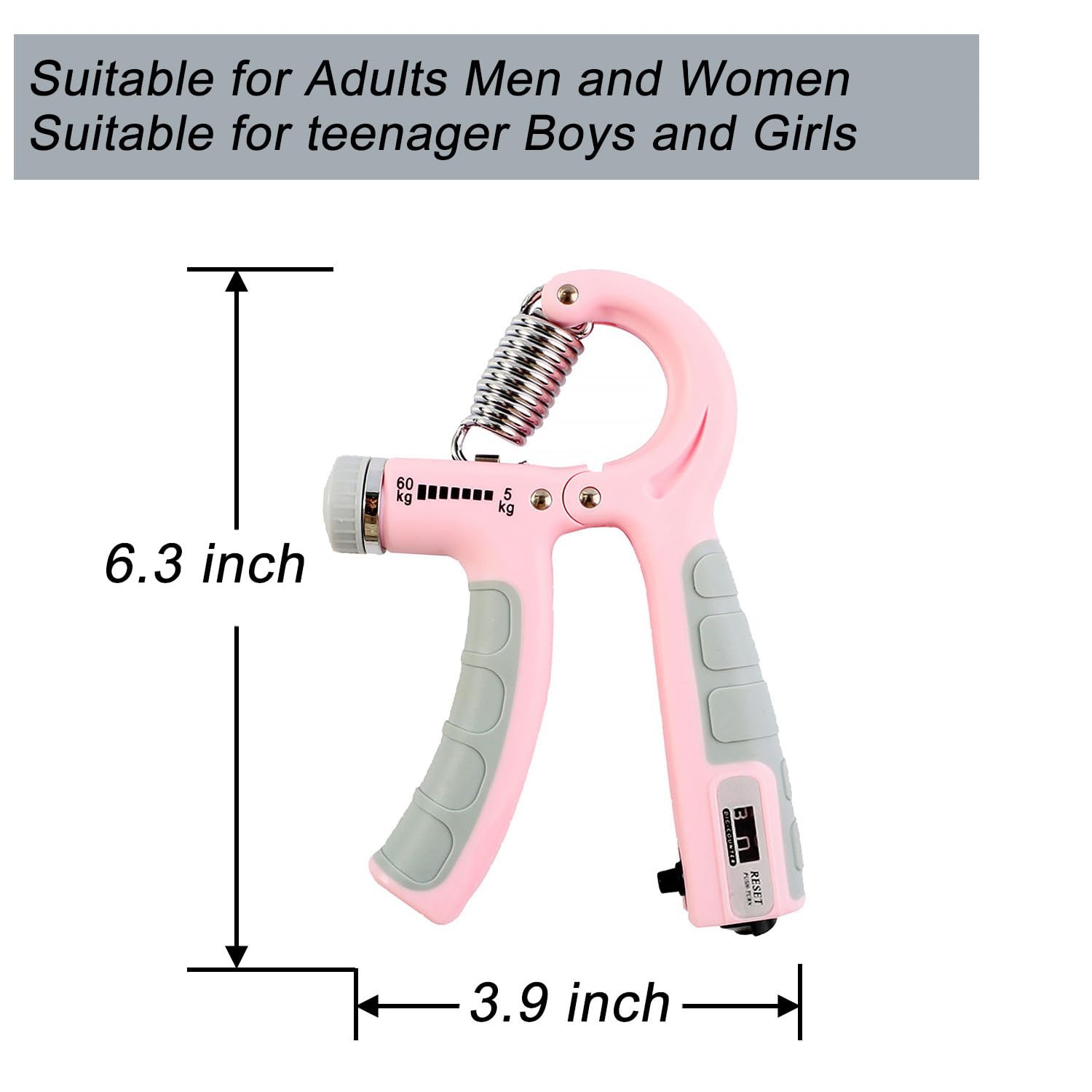 Hand Grip Trainer Number Counter Forearm Finger Wrist Gripper Exerciser 5-60kg A