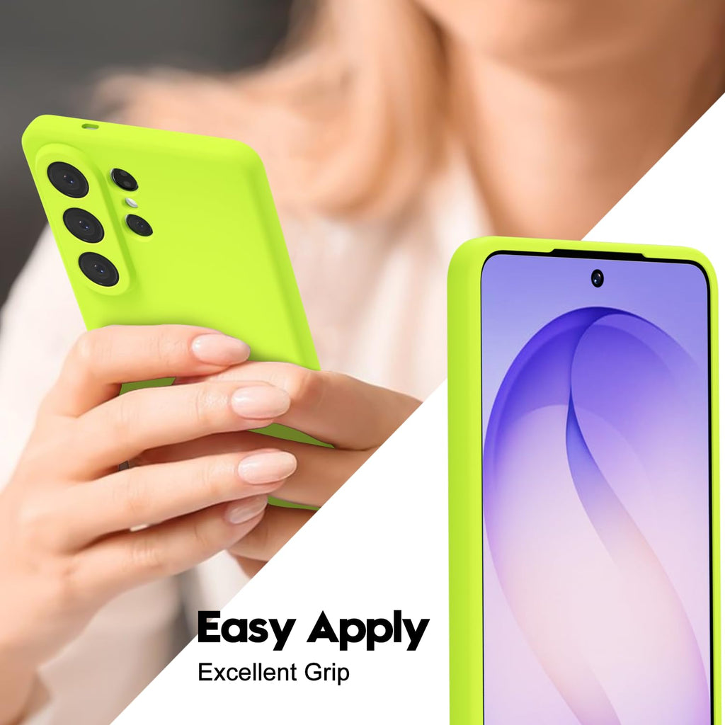 Samsung Galaxy S26 Ultra Phone Case Silicone, Fluorescent Neon Lime Green Bright