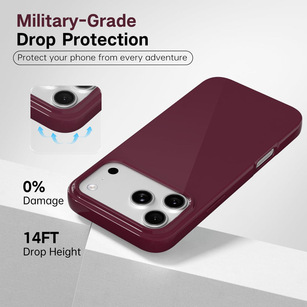 Iphone 17 Pro Max Case Silicone, Glossy Soft Rubber Gel Jelly Cute Protective Pl