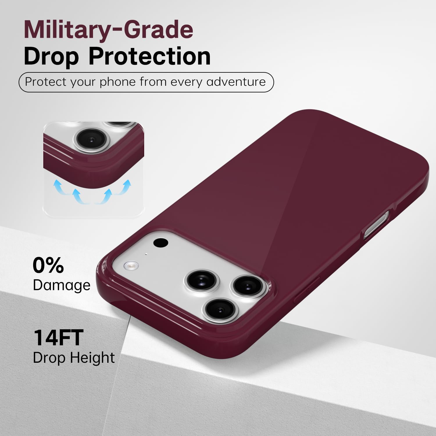 Iphone 17 Pro Max Case Silicone, Glossy Soft Rubber Gel Jelly Cute Protective Pl