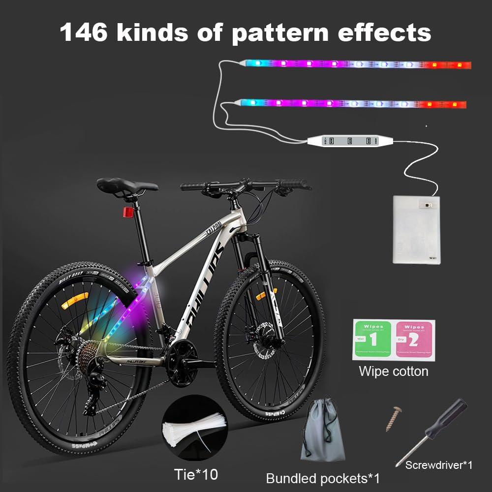 Electric LED Bicycle Scooter Lights Night Cycling Colorful Lamp Water