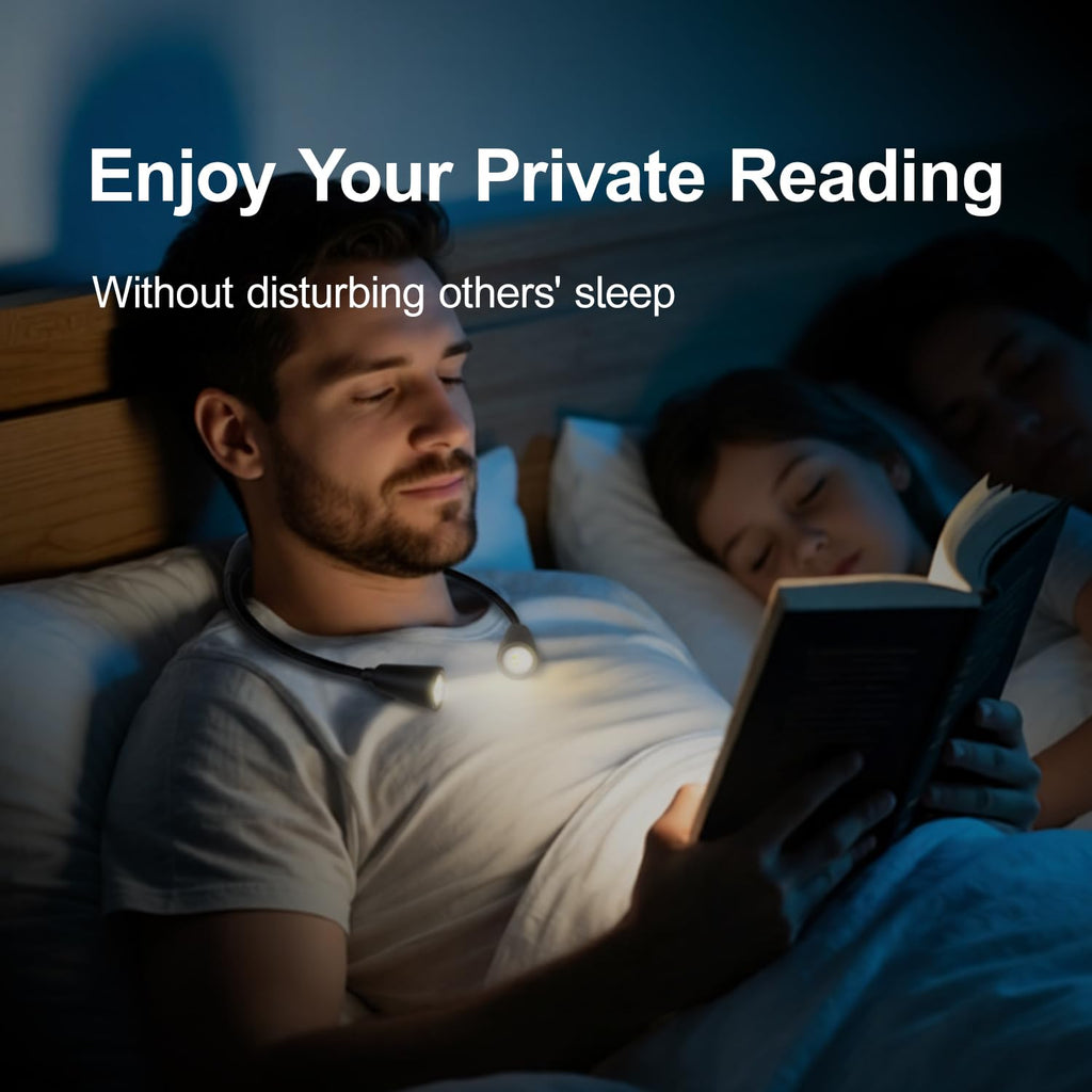 Rechargeable Neck Reading Light， Suitable for Reading Books with 3 Color Tempera