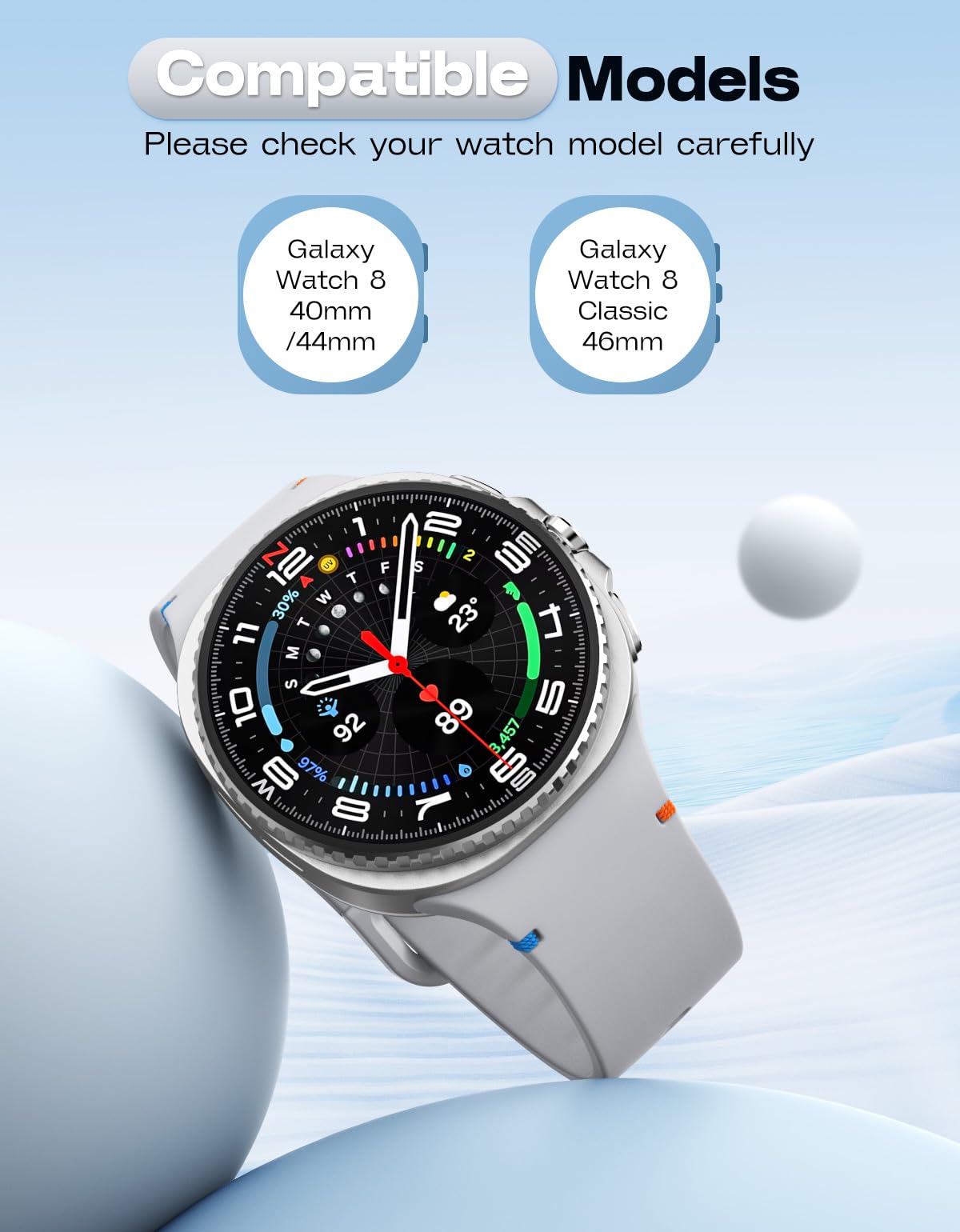 Band for Samsung Galaxy Watch 8 Band 40mm 44mm/Galaxy Watch 8 Classic 46mm