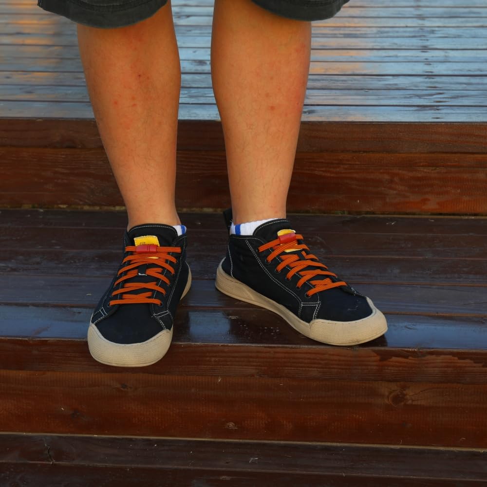 Flat Elastic No Tie Shoe Laces for Sneakers, Stretch Tieless Shoelaces for Kids
