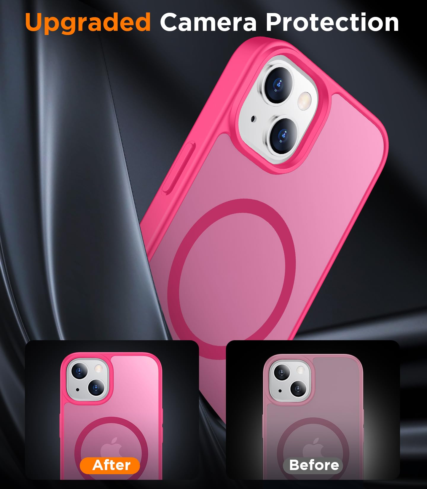 for iPhone 13 Case for iPhone 14 Case, Magnetic Translucent [2 Pack Tempered Gla