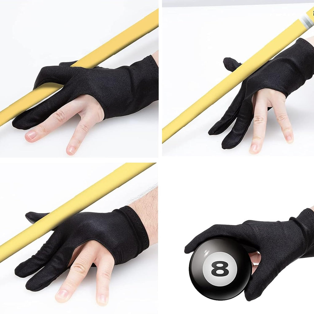 Glove 2 Pcs Three Finger Pool Glove Universal Cue Sports Gloves Breath
