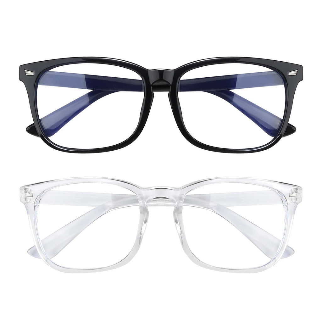 Square Blue Light Blocking Glasses - Clear Computer & Gaming Glasses for