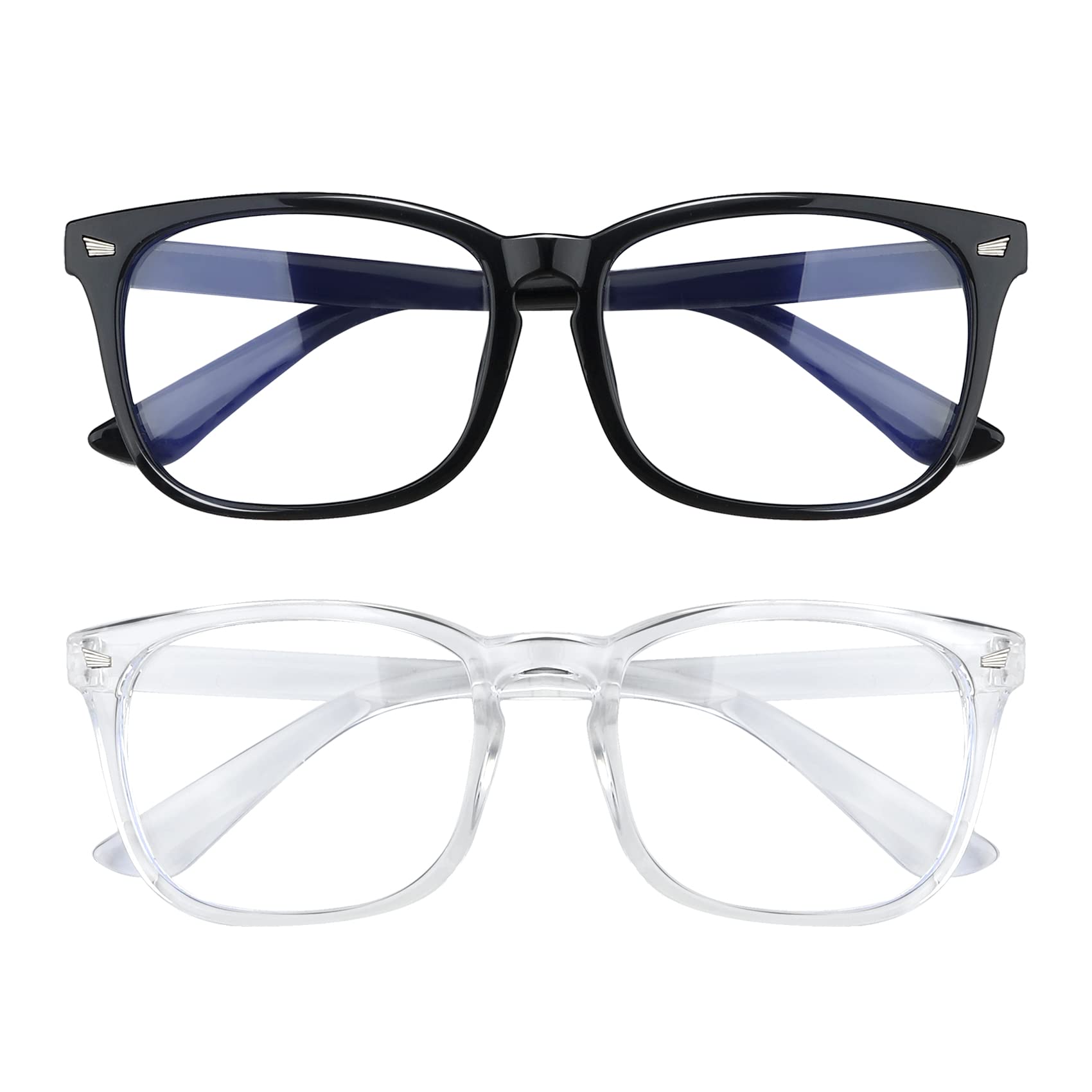 Square Blue Light Blocking Glasses - Clear Computer & Gaming Glasses for