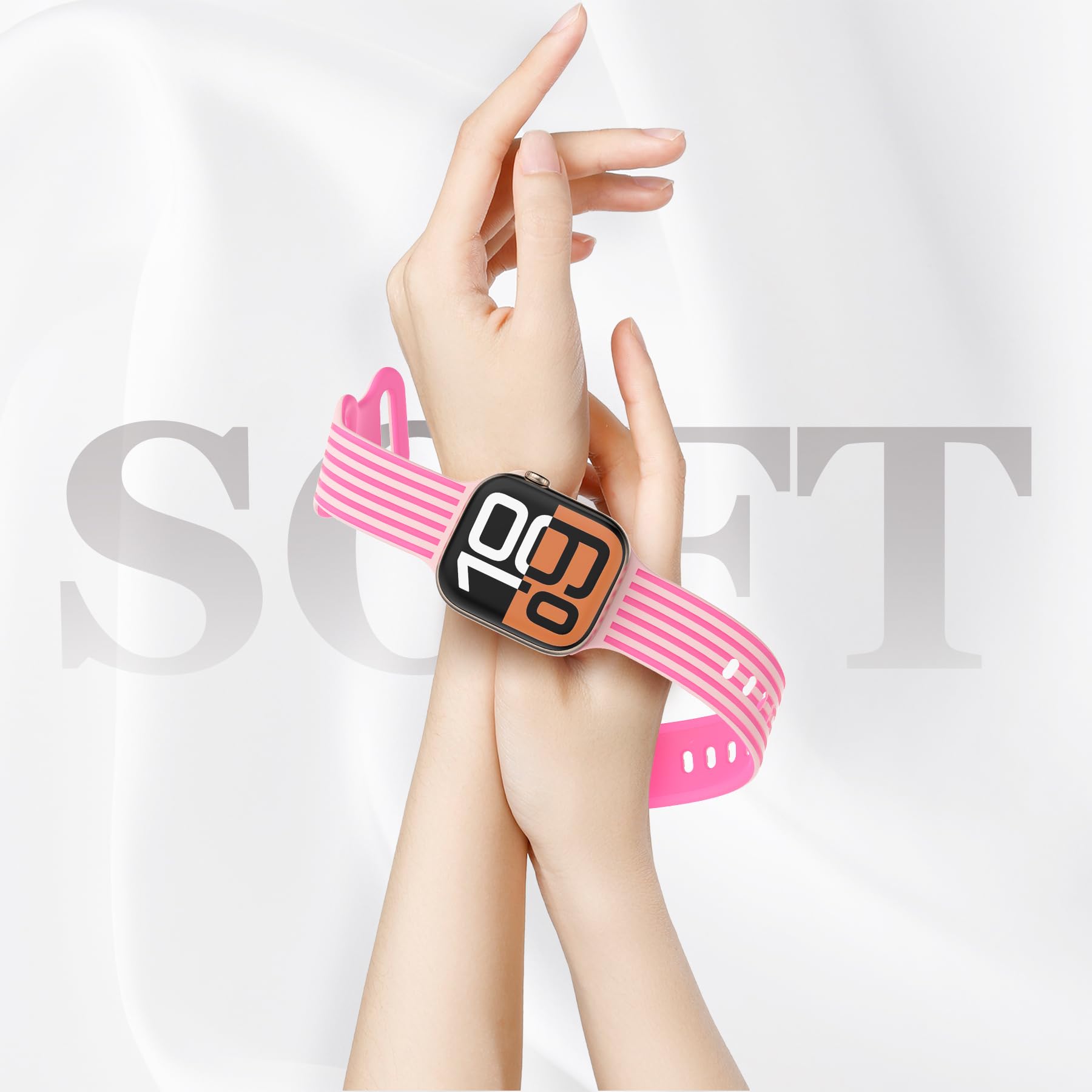 Striped Band Compatible with Apple Watch Bands for Women 40mm 42mm 41mm