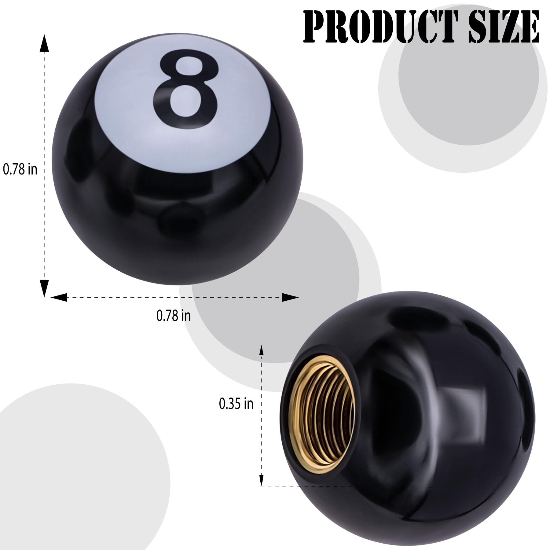 4PCS Pool 8 Ball Style Tire Valve Stem Caps, Universal Copper Core Dustproof Tir