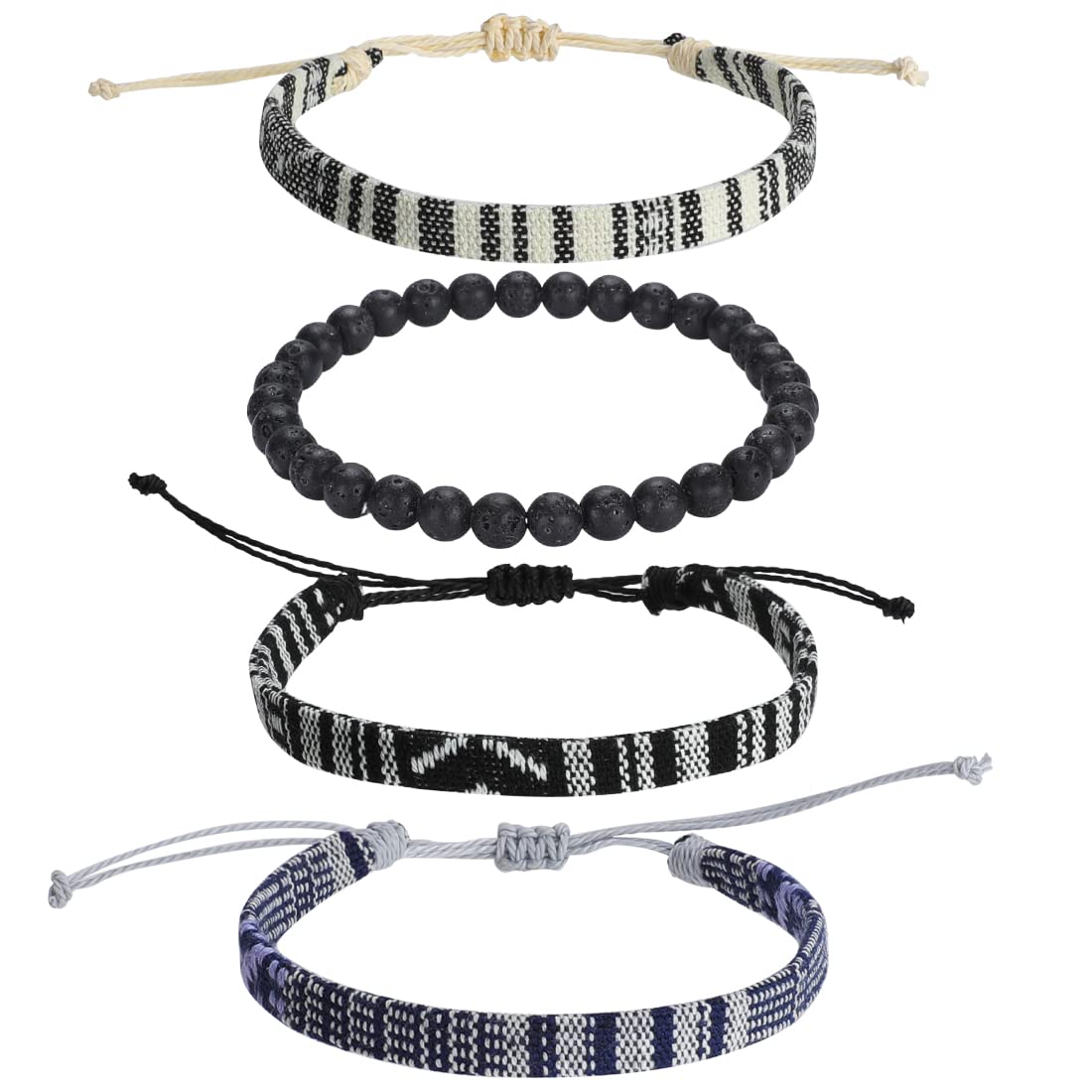 Beach Bracelet Set for Men and Women, Surfer Men Bracelet, Braided Boho Summer B