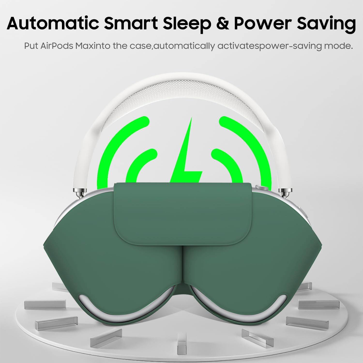 Airpods Max Protective Case 2020/2024, Automatic Sleep/Wake Up, For Portable Car