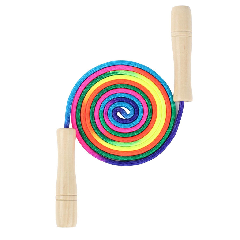 Pack Jump Rope for Kids, 8.5ft Adjustable Jump Rope with Wooden Handle and Rainb