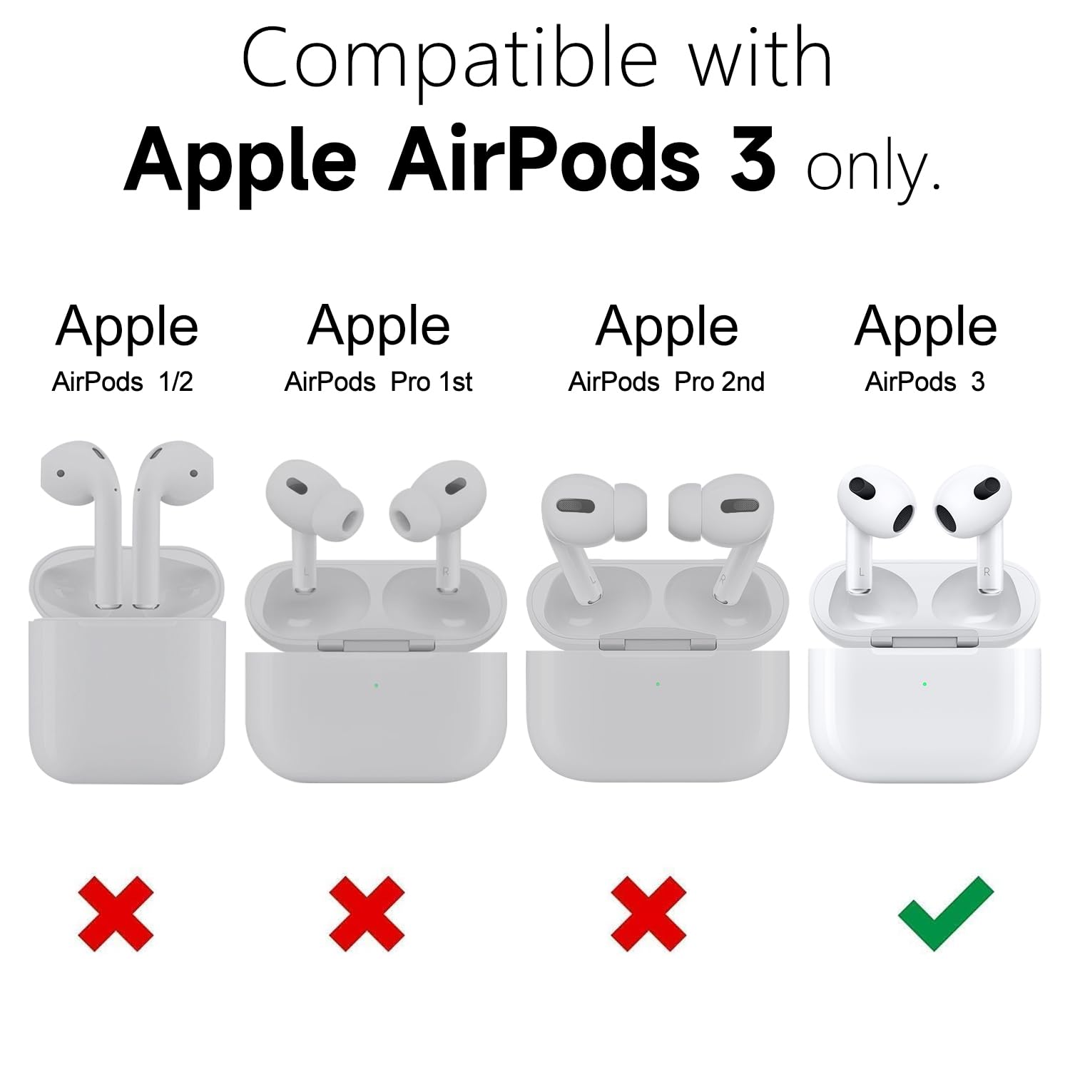 Airpods 3 Case Silicone, Cute Girly Hard Shell Airpods 3Rd Generation Case With