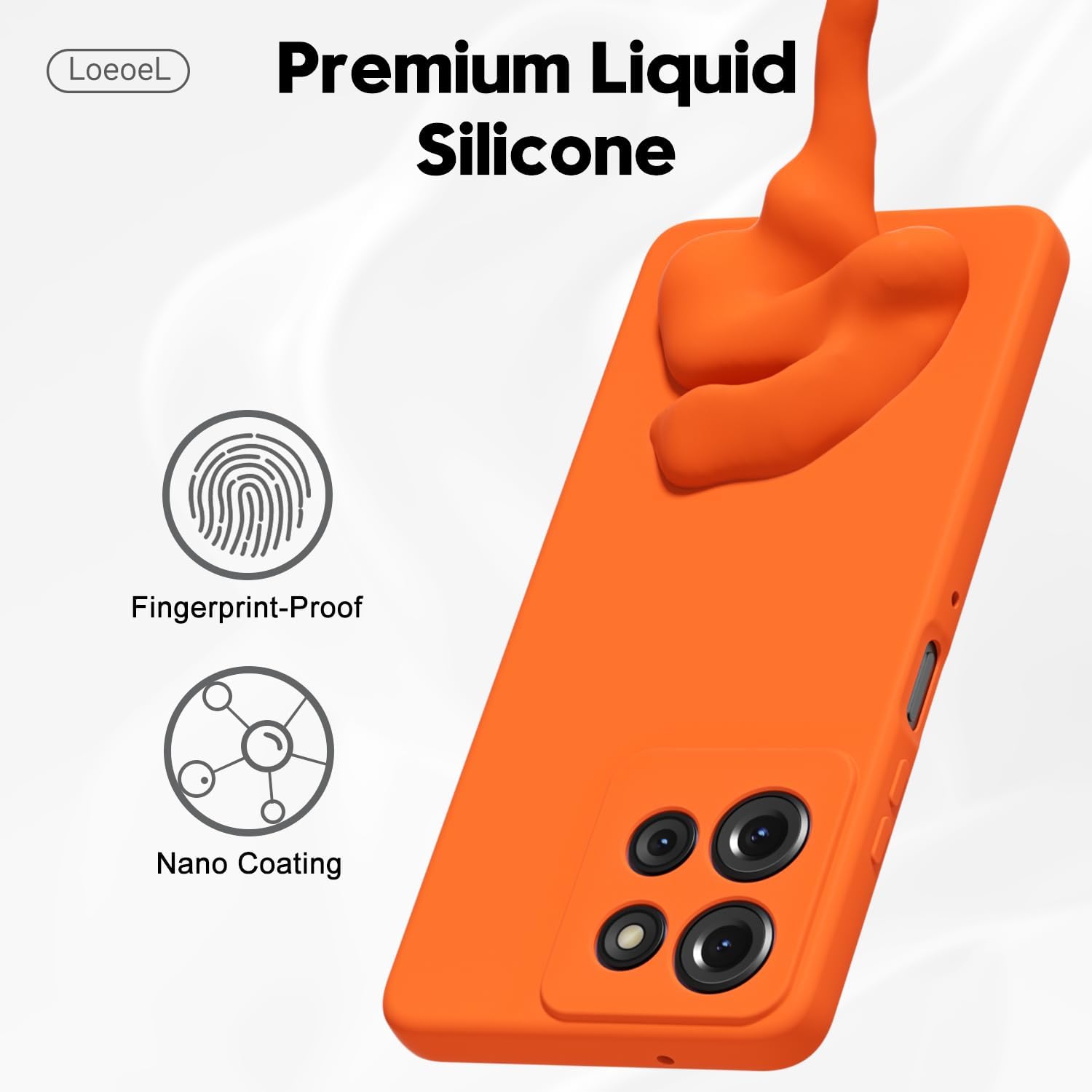 Motorola Moto G 2025 Case G Play 2026/ G 2026 Phone Case Silicone, Neon Orange B