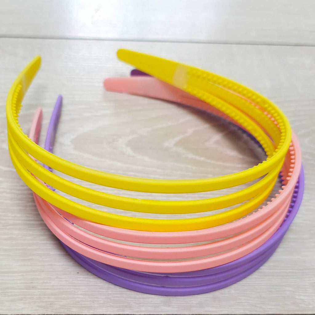 6pcs Colorful Plastic Headbands Set for Girls Women, thin Hairband with inner te
