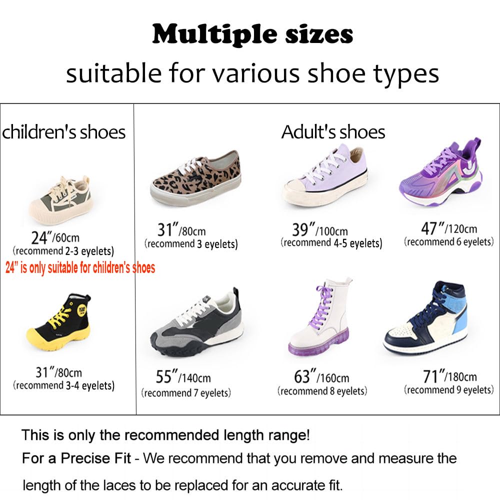 3 Pair Flat Shoe Laces for Sneakers, Shoelaces for Sneakers Athletic Running Sho