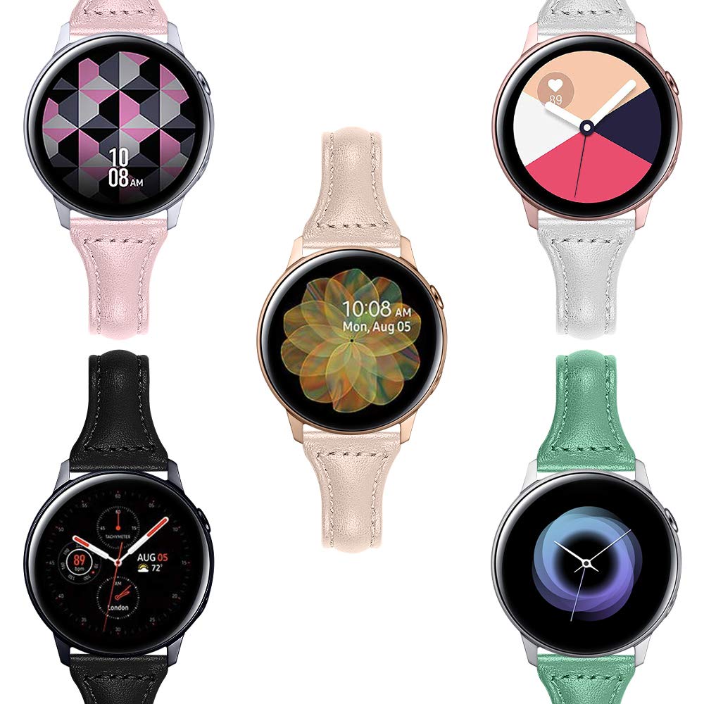 Leather Band Compatible with Samsung Galaxy Watch 6/7/FE/5/4 40mm 44mm,Active(40