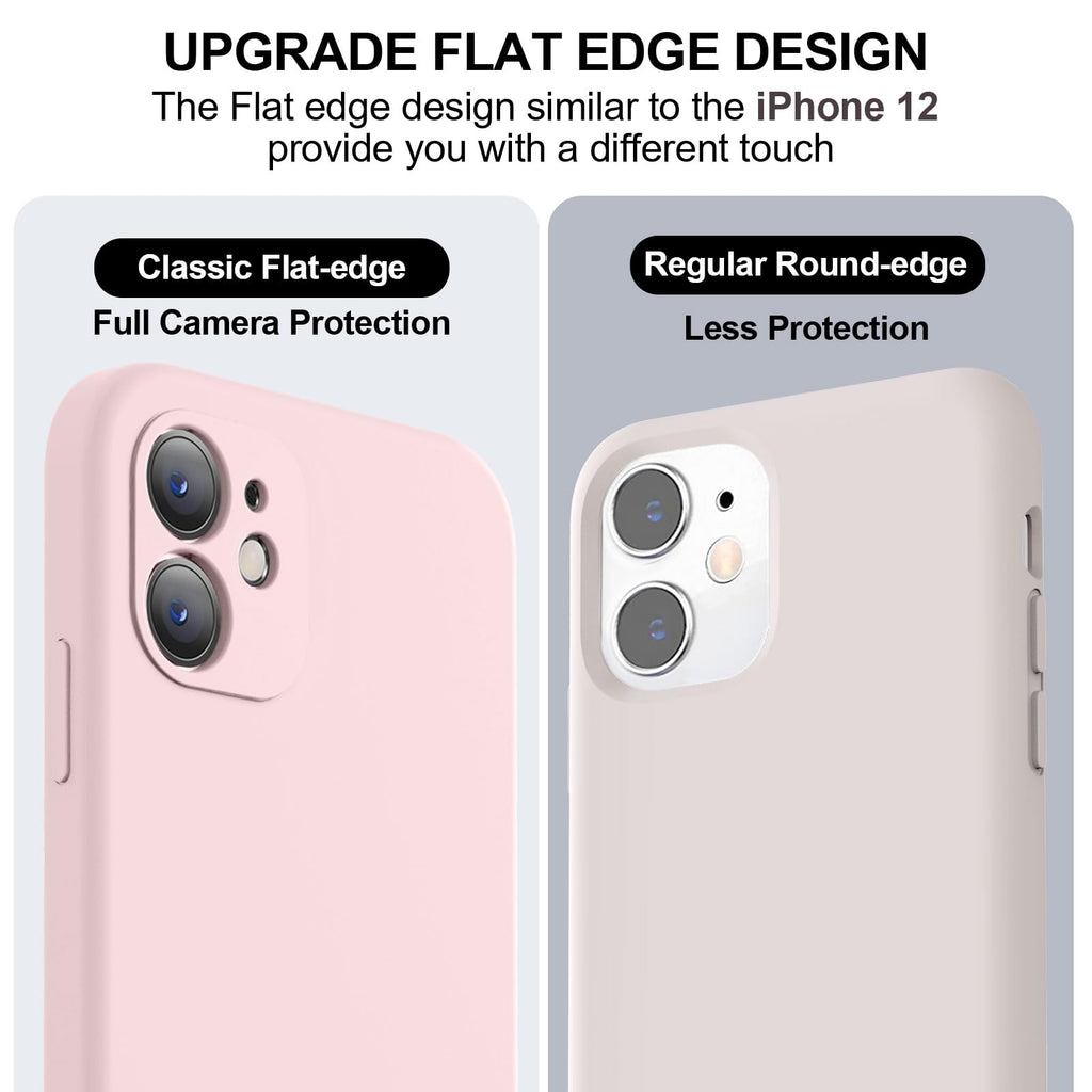 11 Case, Upgraded Liquid Silicone With [Flat Edges] [Camera Protection] [Soft An