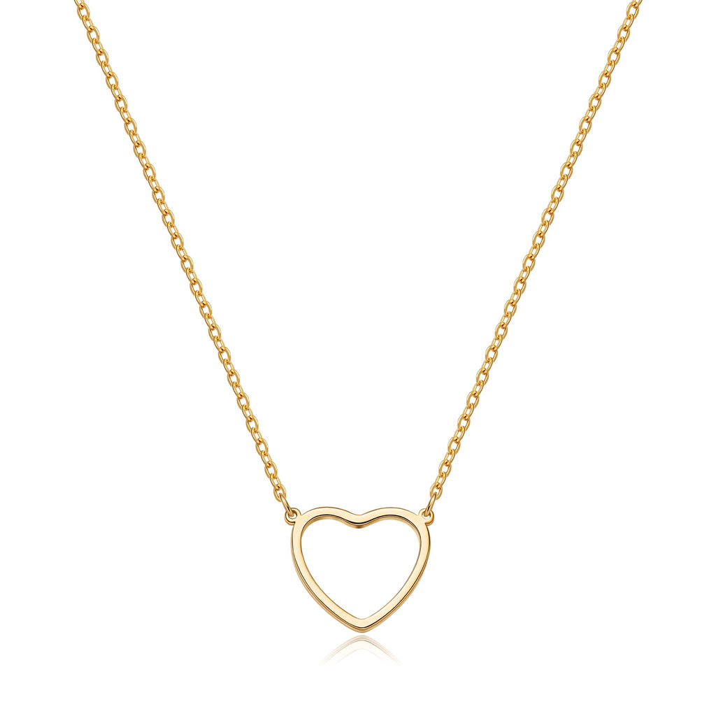 Gold Heart Necklace for women, Cute Necklaces for Mother's Day Gifts, 14k Gold P