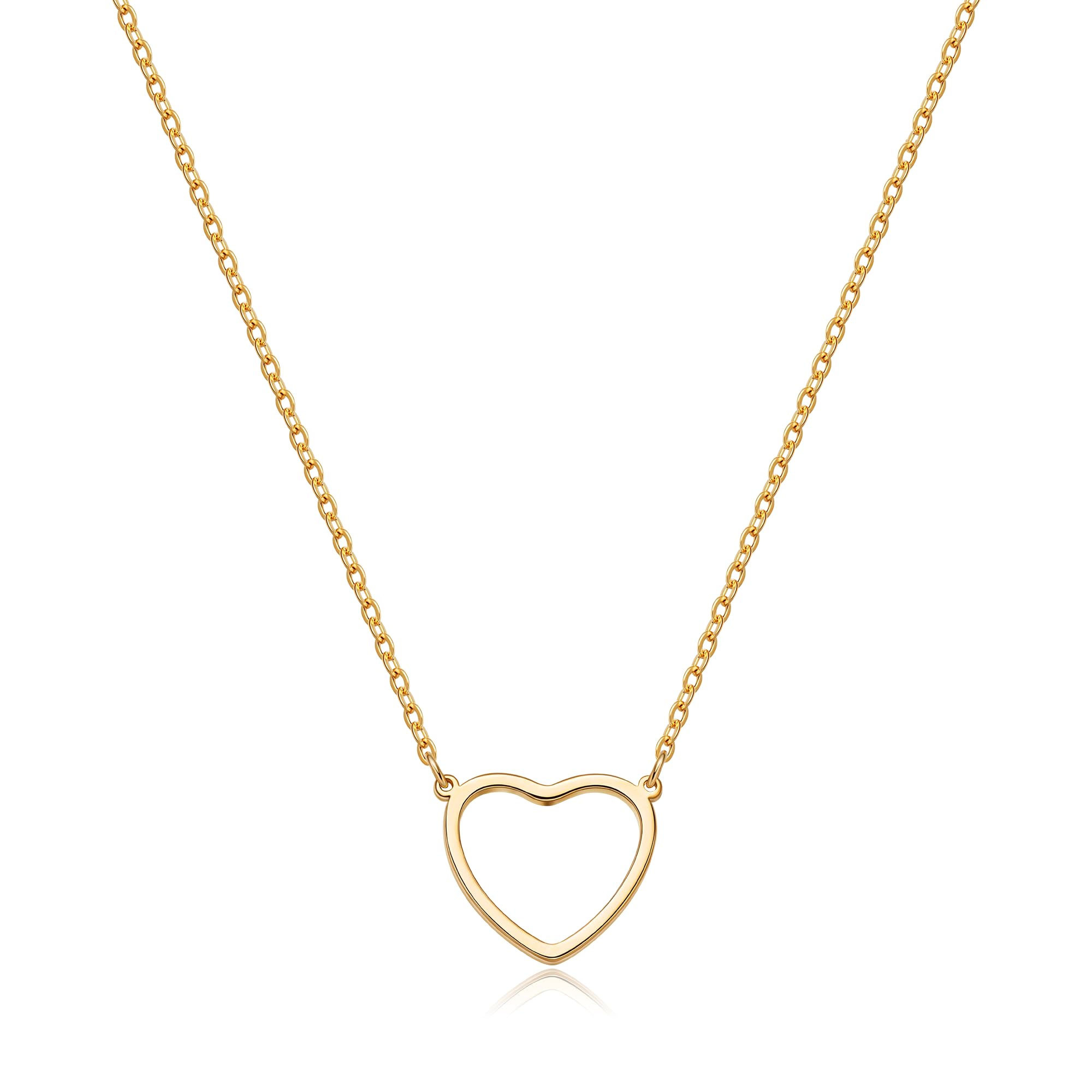 Gold Heart Necklace for women, Cute Necklaces for Mother's Day Gifts, 14k Gold P