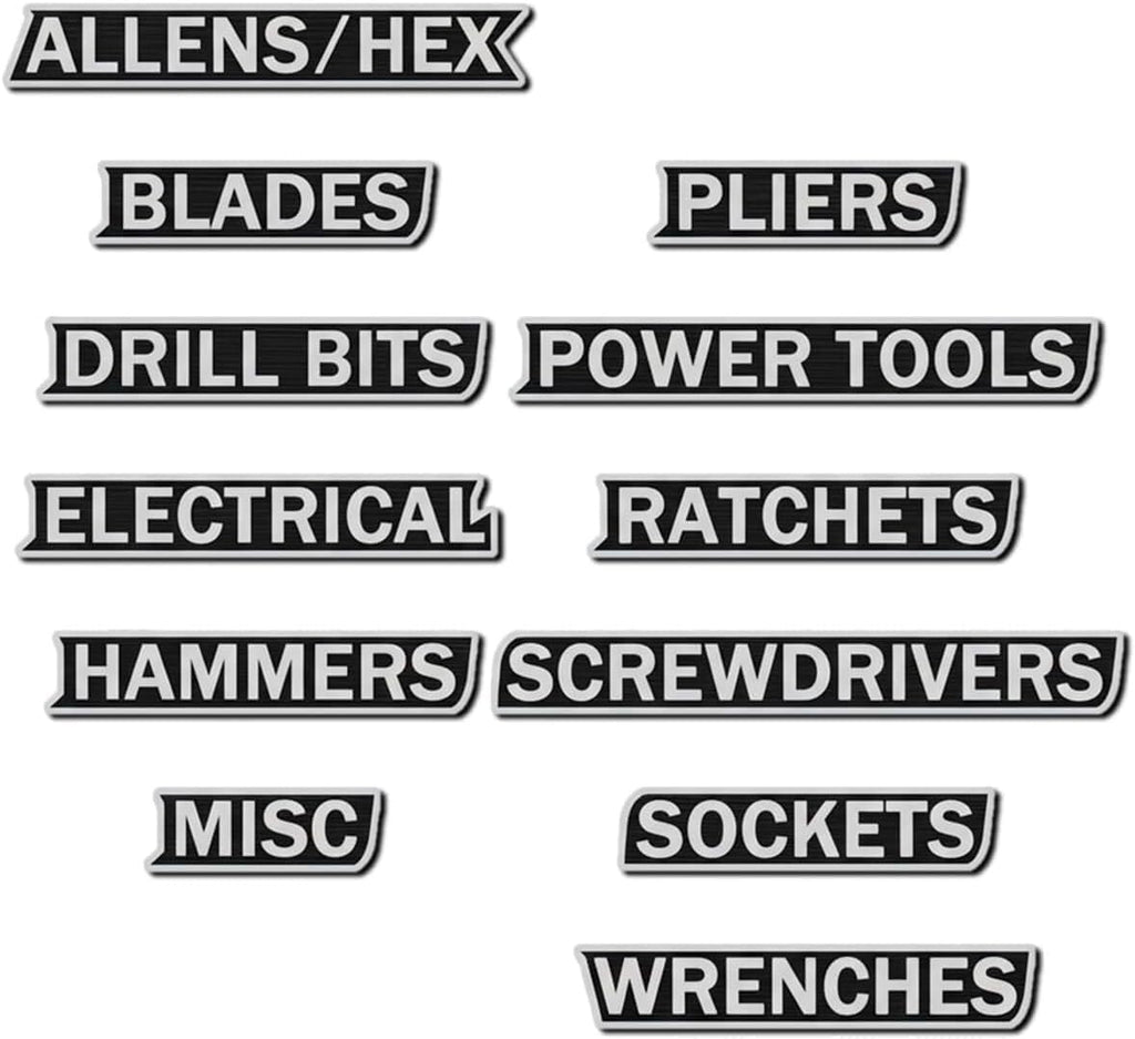 Pack of Magnetic Toolbox Labels, 3D-Printed Tool Box Labels, General Tool Box Or