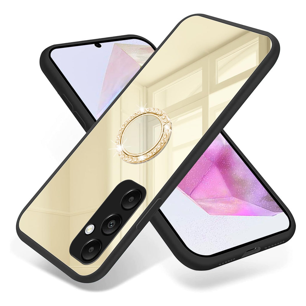 Galaxy A35-5G Case, A35 5G Phone Case for Girls Women Mirror Make up Lux