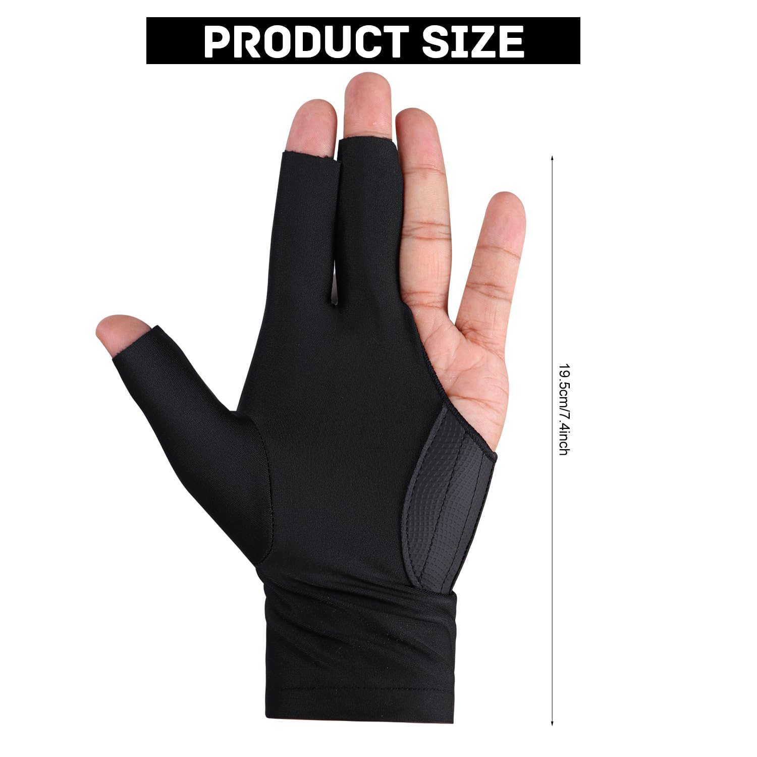 Glove Left Hand Billiards Glove Three Finger Pool Cue Gloves Breathable Ela