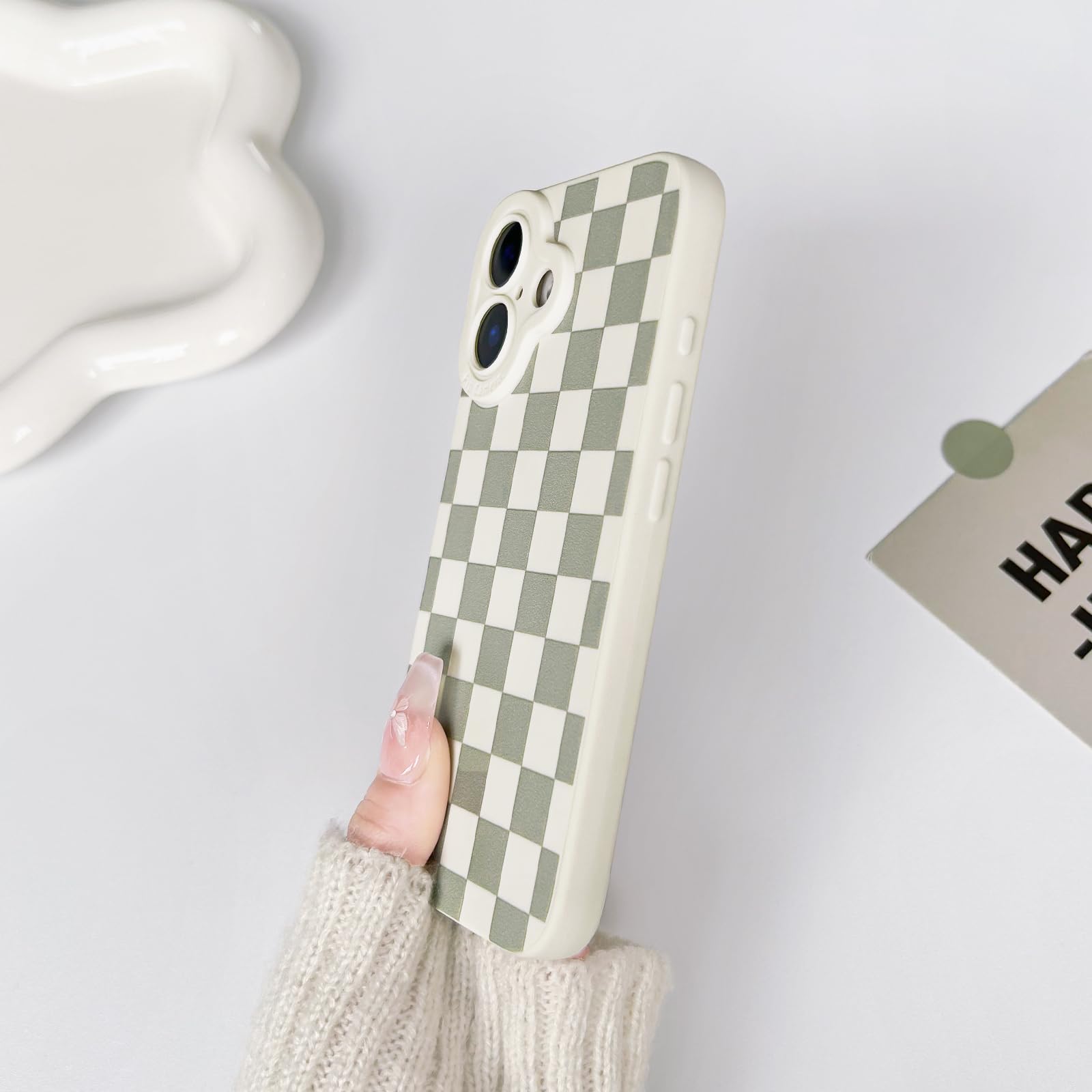 iPhone 16 Case - Cute Checkerboard Lattice Design with Vibrant Colors
