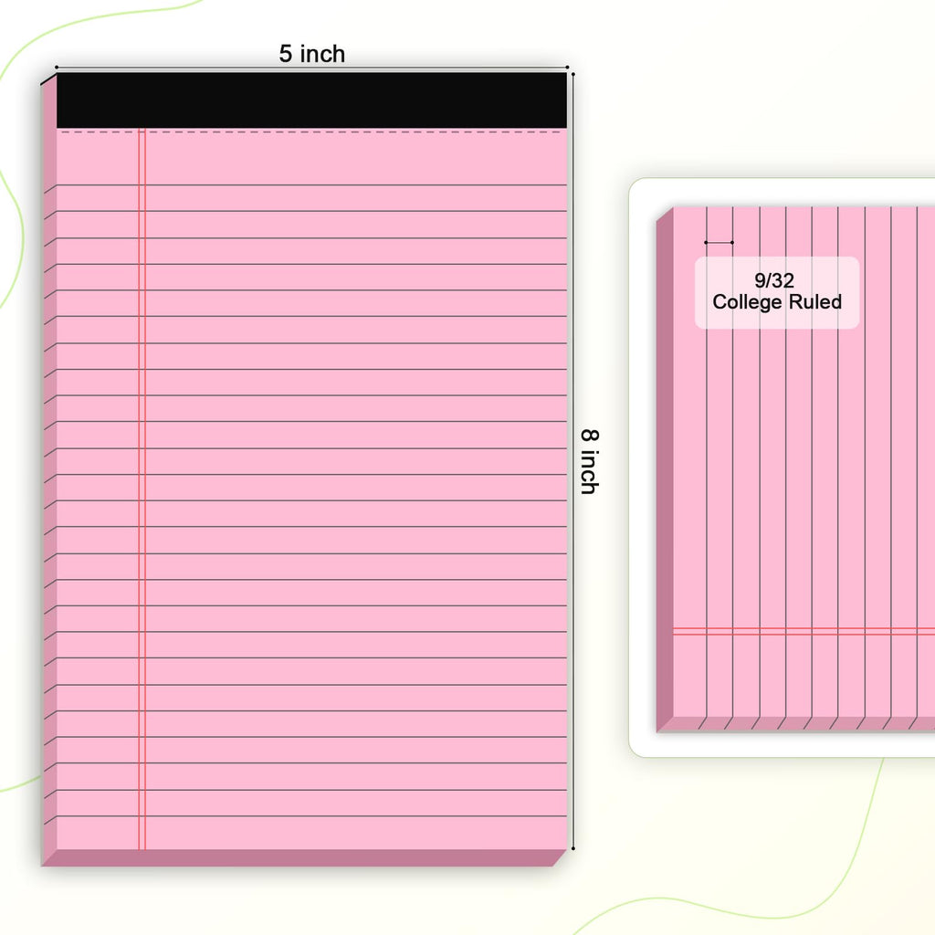 Pads 5x8 Notebook College Ruled Legal Pads Color Notepads 5 Pack Stud
