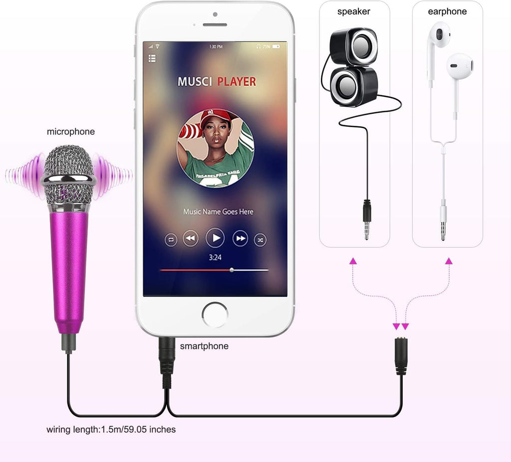 Portable Vocal/Instrument Microphone for Voice Video Recording Singing,Vlog