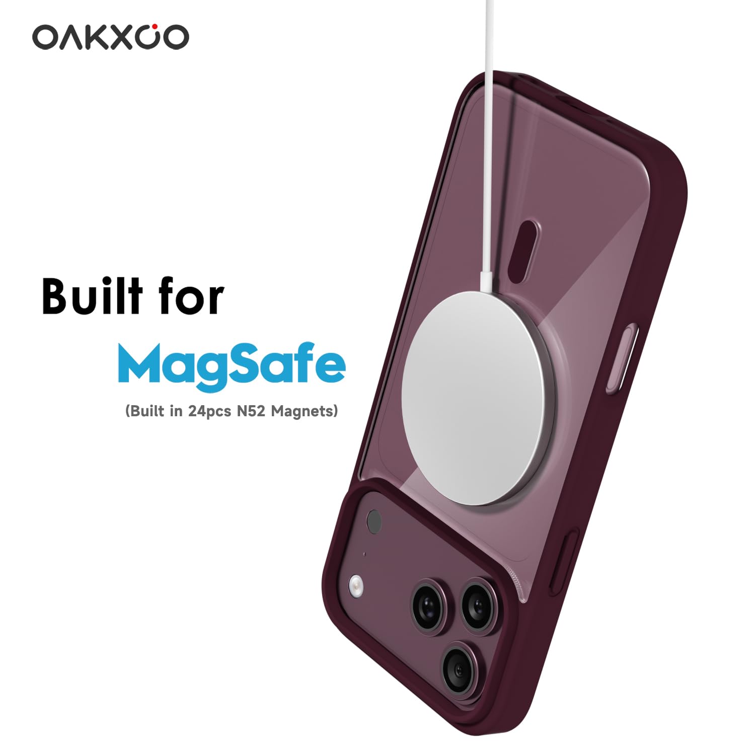 Iphone 17 Pro Case Clear Magnetic Magsafe, Cute Thin Slim Transparent Anti-Yello