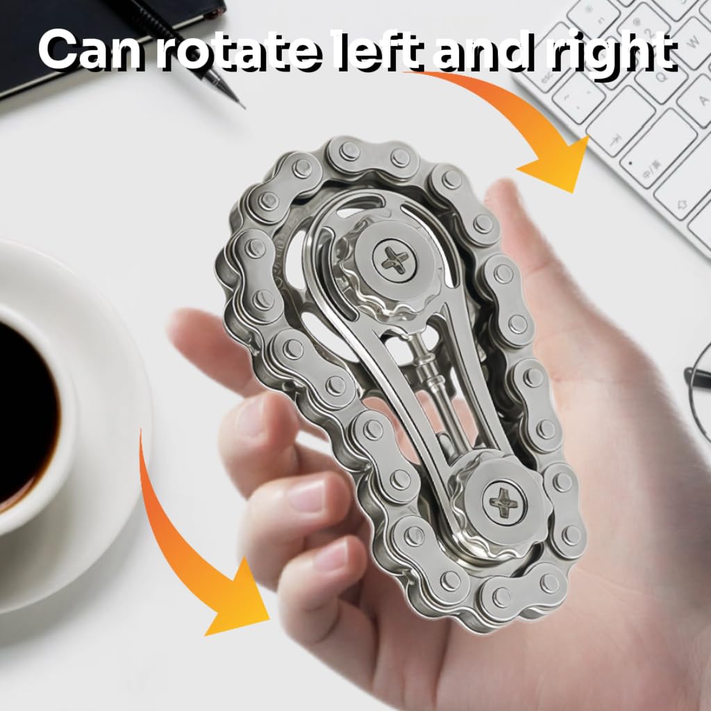 Pieces Adult Metal Fidget Spinners Sensory Bicycle Chain Gear Anti-Anxiety Stres