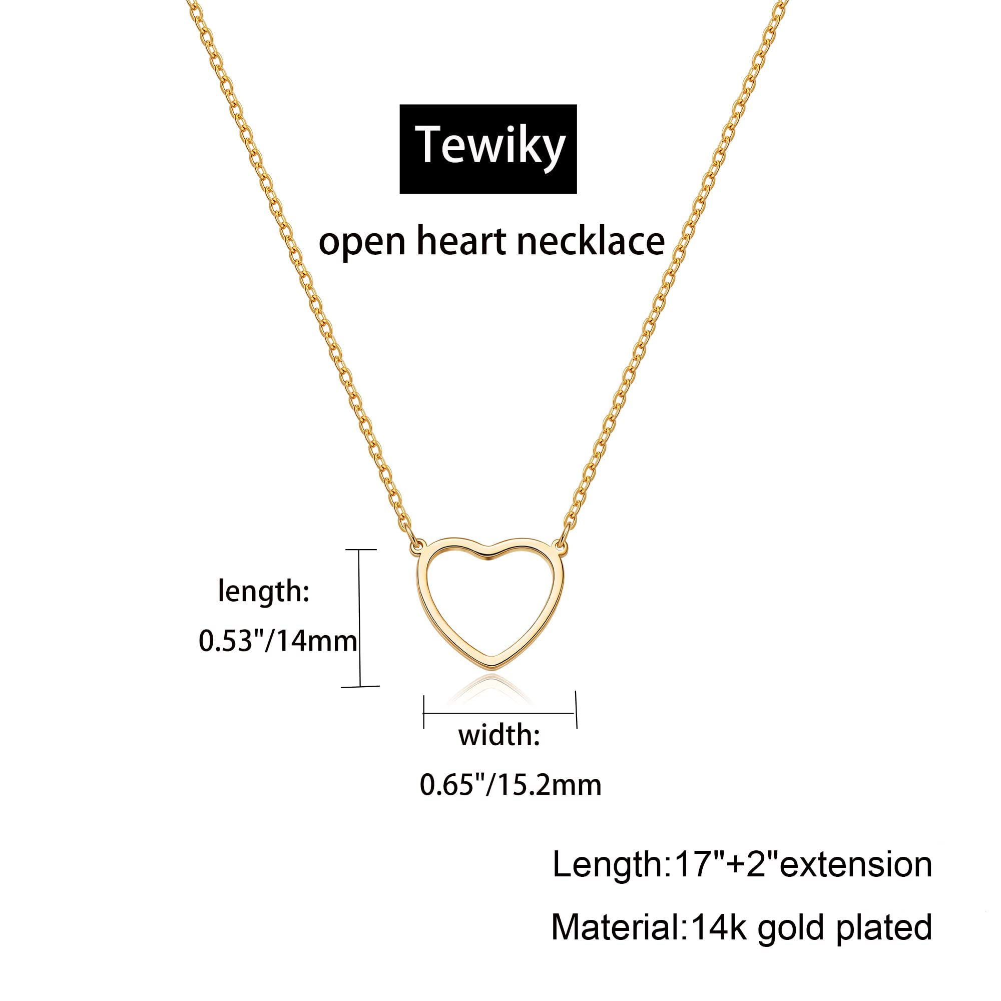 Gold Heart Necklace for women, Cute Necklaces for Mother's Day Gifts, 14k Gold P