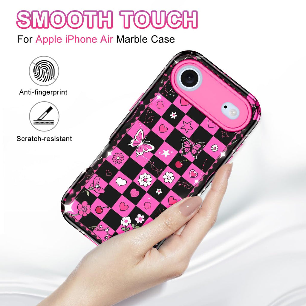 Air Case 6.5 Inch 2025,Marble Pattern 3 In 1 Heavy Duty Shockproof Full Body Rug