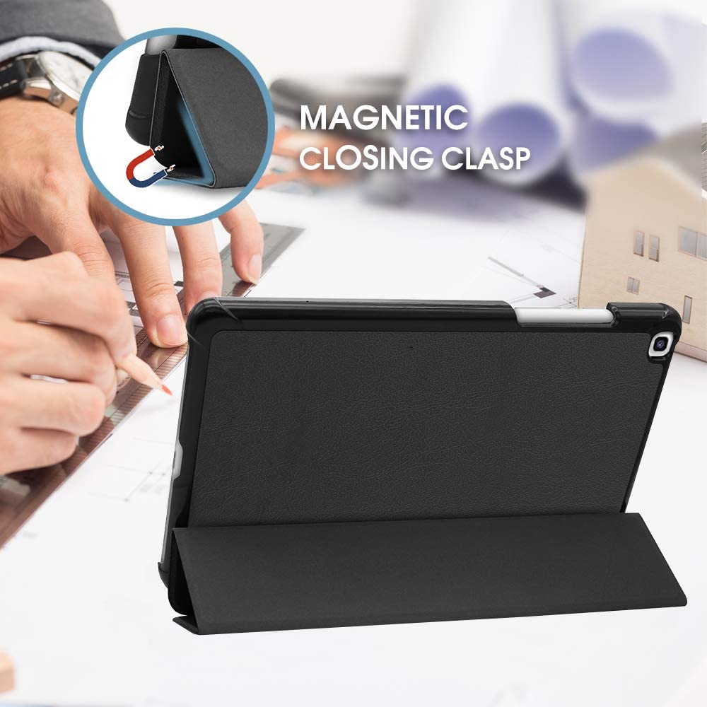 Slim Case for Galaxy Tab A 8-inch 2019 T290 T295, Light Cover Trifold Stand Hard