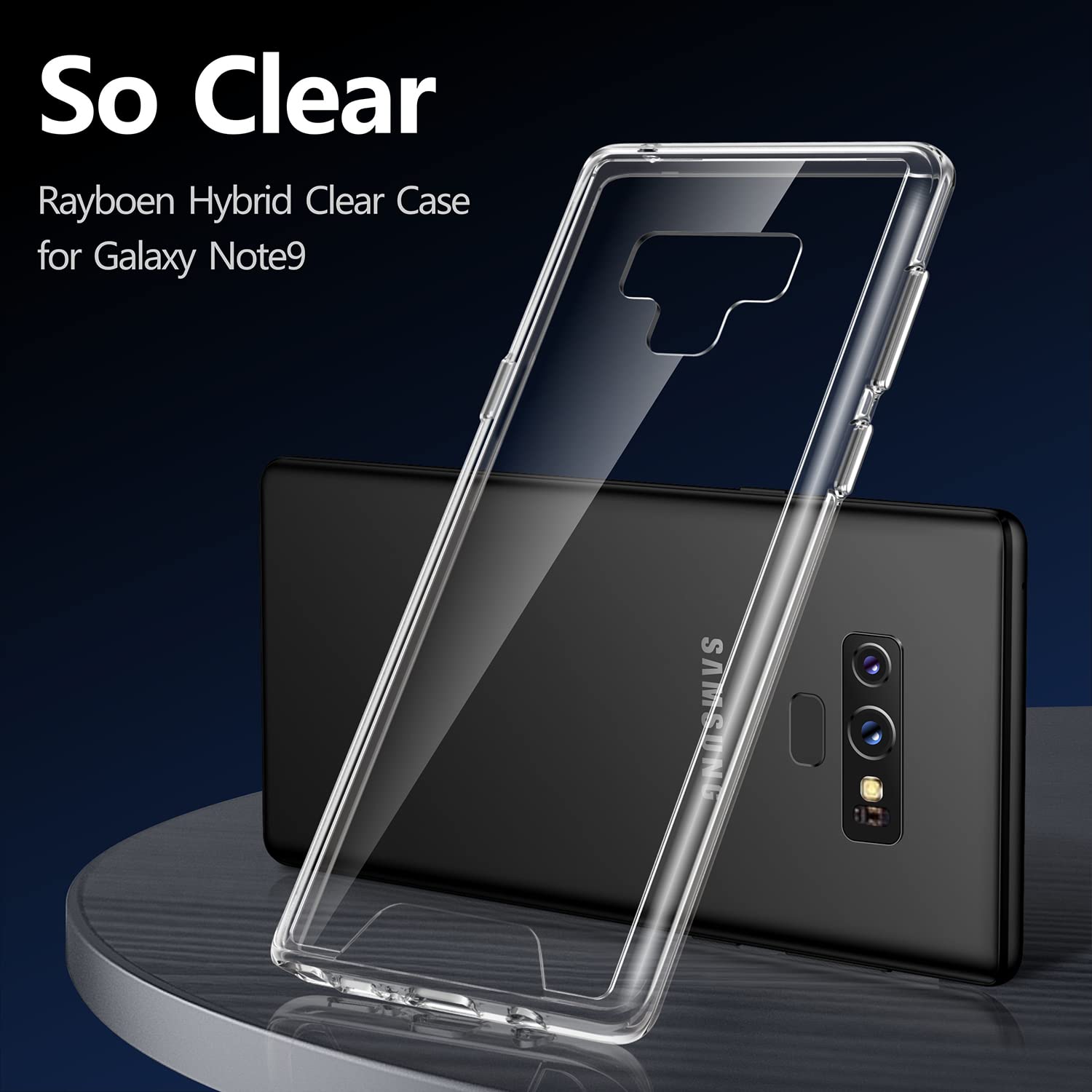 Crystal Clear Case for Galaxy Note 9 - Non-Slip, Shockproof Protection