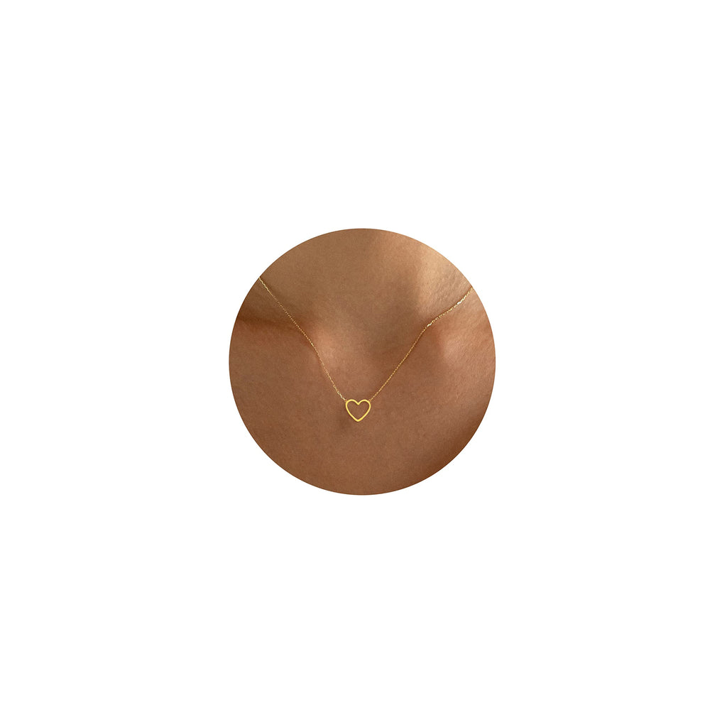 Gold Heart Necklace for women, Cute Necklaces for Mother's Day Gifts, 14k Gold P