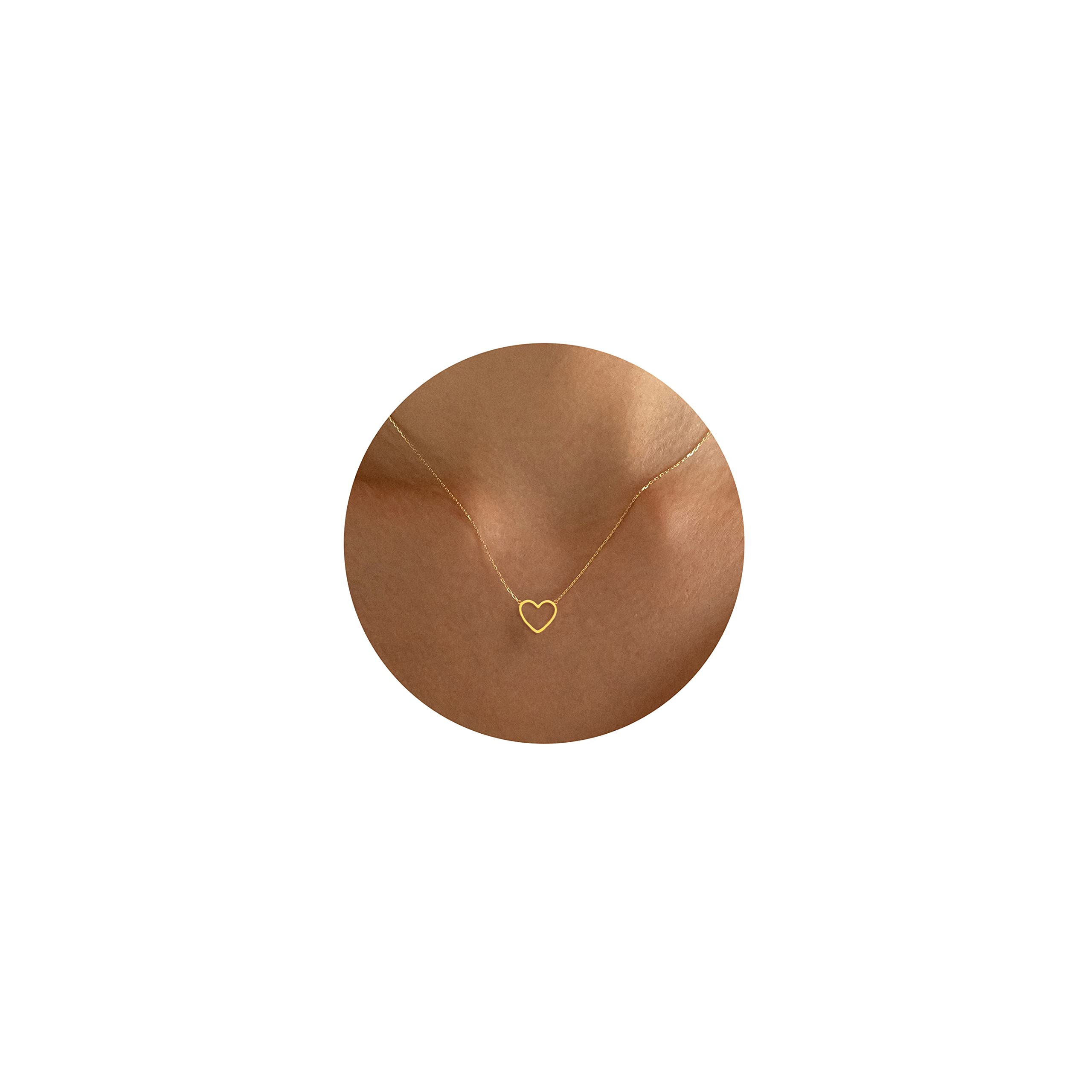 Gold Heart Necklace for women, Cute Necklaces for Mother's Day Gifts, 14k Gold P